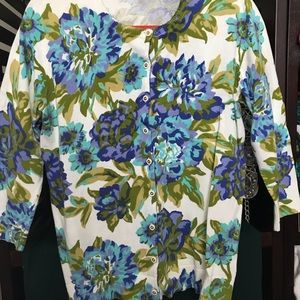 Isaac Mizrahi Shaded Blue Cardigan Like New